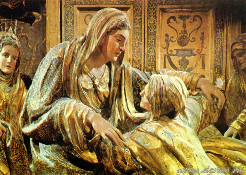 Встреча Марии и Елизаветы». Фрагмент. Алонсо Берругете / www.ElGreco.ru